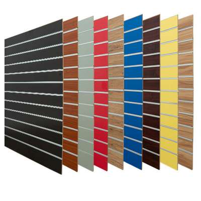 melamine mdf slatwall panel mdf slatwall with Aluminum Inserts Slotboerd MDF Slatwall