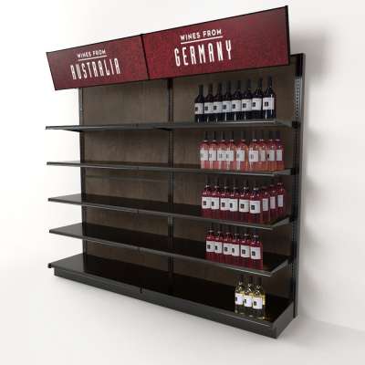 Factory manufacturer supermarket customized store display shelf flat panel display rack