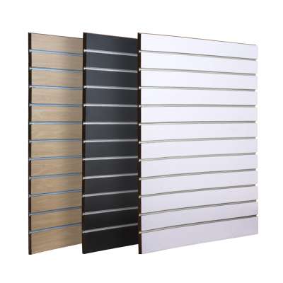 Melamine slatwall MDF PVC slatwall slotted  mdf slatwall with aluminum strips